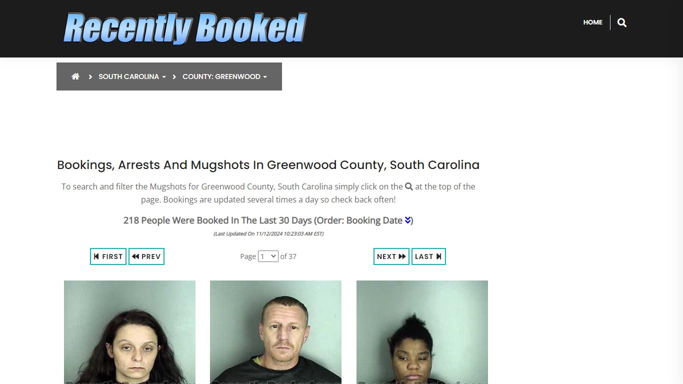 Bookings, Arrests and Mugshots in Greenwood County, South Carolina