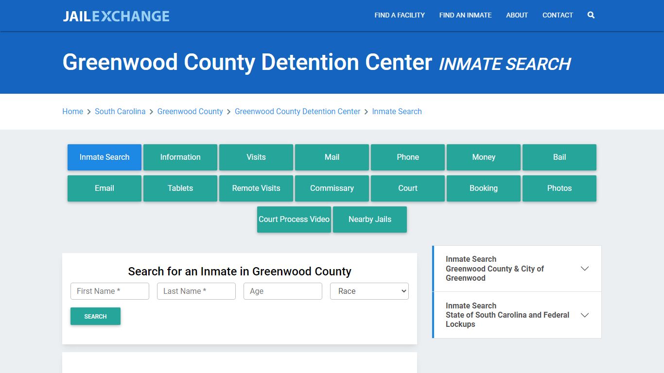 Greenwood County Detention Center Inmate Search - Jail Exchange