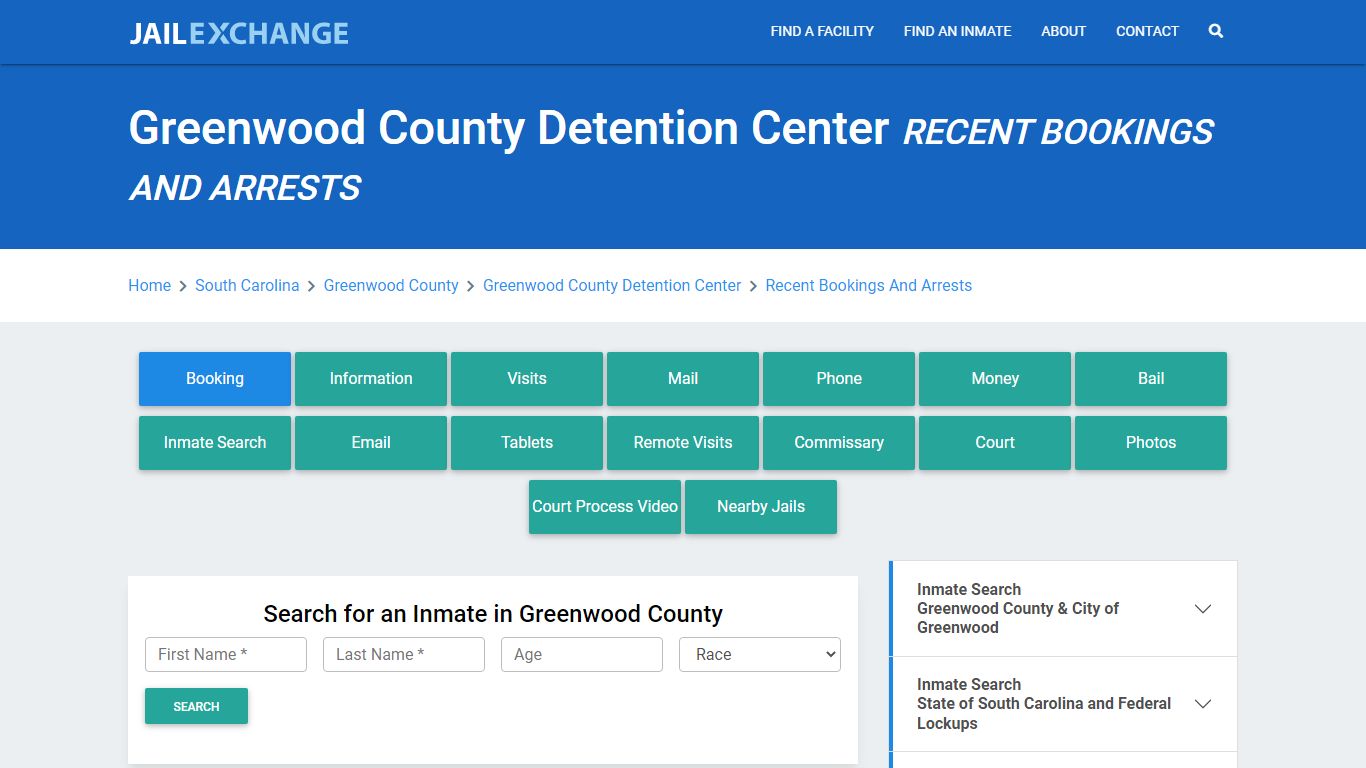 Greenwood County Detention Center Recent Bookings And Arrests